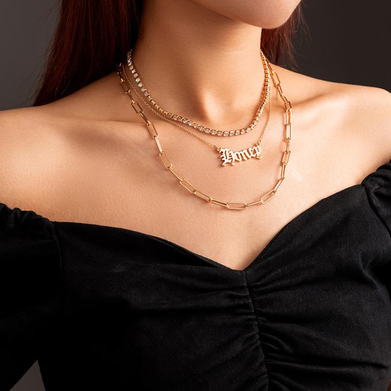 Chokers Wholesale Fashion Necklace Jewelry Ins Trendy Classic Letters Fashionable Simple Multi-Layer Chain
Chokers Wholesale Fashion Necklace Jewelry Ins Trendy Classic Letters Fashionable Simple Multi-Layer Chain