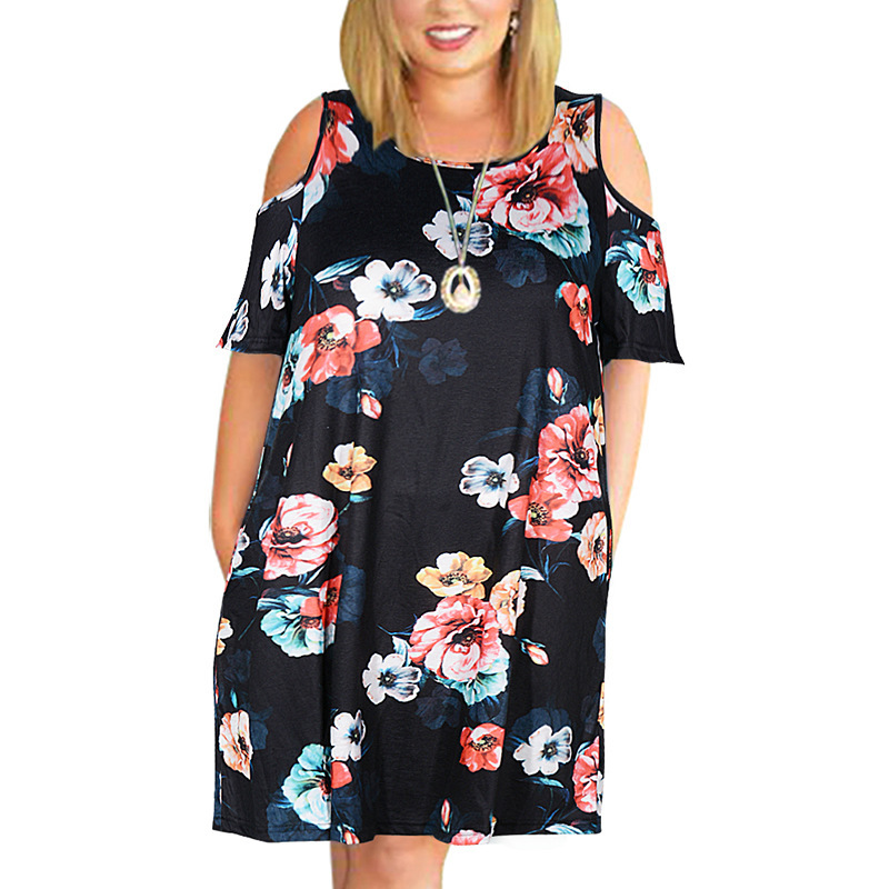 Big size 9XL Dress for Fat MM Woman Summer dress Loose plus size dresses off the shoulder women clothing 9XL dress vestidos 210309