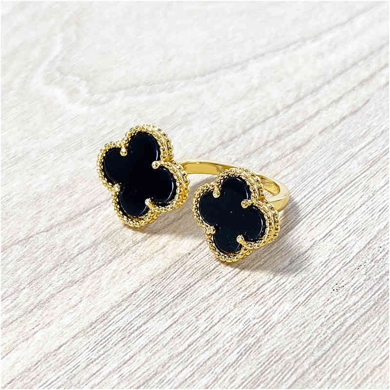 Four Leaf Clover Black Gem Lady Gold Rings For Woman Flower Rings For Women Agate Shell Fashion Jewelry For Women With Box With Stamp, Silver
Four Leaf Clover Black Gem Lady Gold Rings For Woman Flower Rings For Women Agate Shell Fashion Jewelry For Women With Box With Stamp, Silver