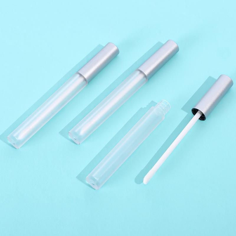 10/30/50pcs Empty Frosted Lip Gloss Tubes Plastic Lip Tube Lipstick Mini Sample Cosmetic Container with Silver Cap