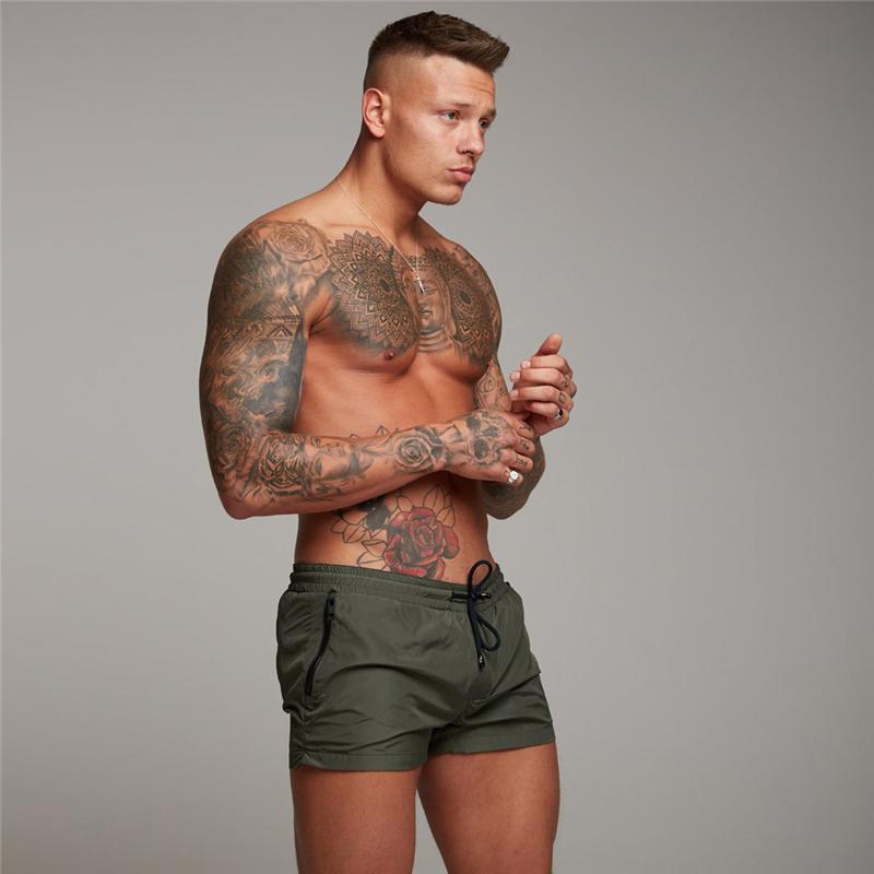 Summer Mens Fitness Bodybuilding Shorts Man Workout Gyms Shorts Solid Breathable Quick Dry Sportswear Jogger Beach Short Pants