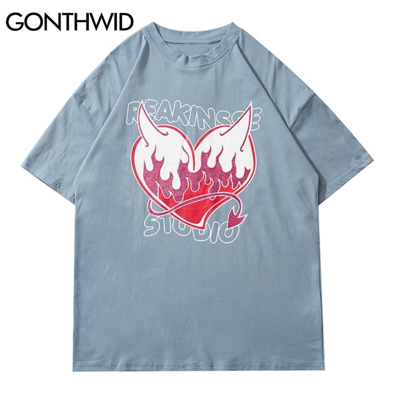 T-Shirts Streetwear Hip Hop Fire Flame Heart Print Short Sleeve Tees Shirts Casual Harajuku Cotton Tshirts Loose Tops 210602, Gray
T-Shirts Streetwear Hip Hop Fire Flame Heart Print Short Sleeve Tees Shirts Casual Harajuku Cotton Tshirts Loose Tops 210602, Gray