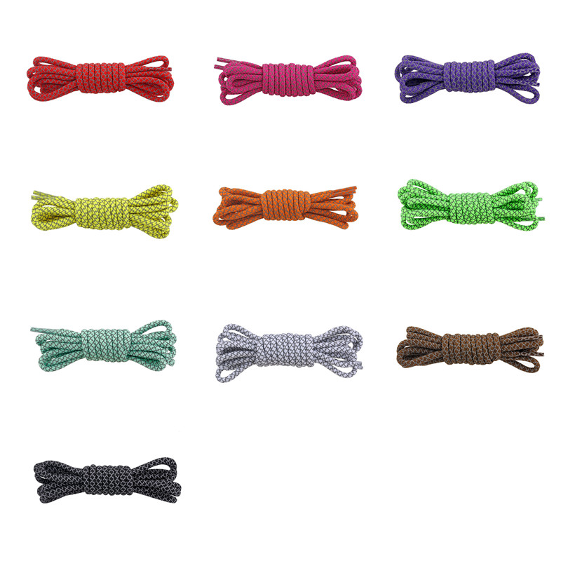 100 cm 10 pairs Fluorescent Shoes Lace Sport Shoelaces Fashion Sneaker Shoe Strings 3M Reflective Round Rope Shoelace