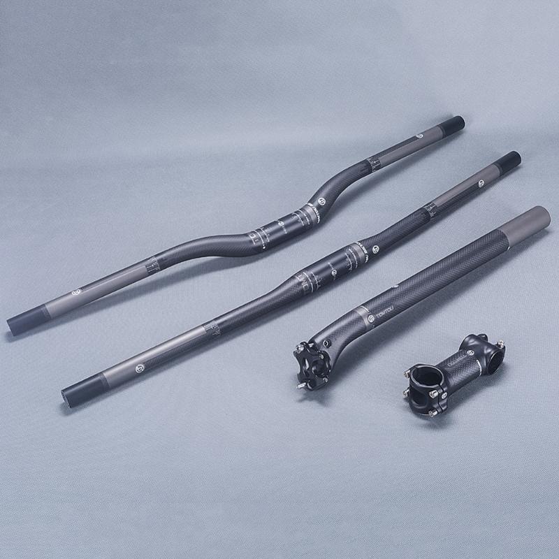 Bike Handlebars &Components TOMTOU Cycling Mountain Handlebar Stem Seatpost MTB Sets Matte 3K Carbon Bicycle Parts XXX