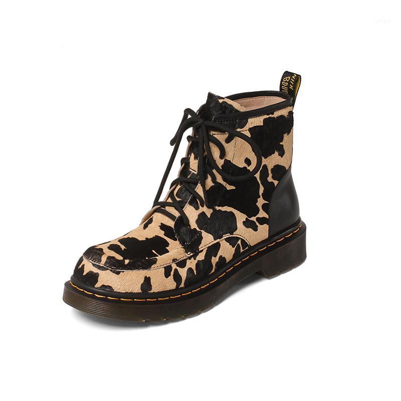 Boots 2021 Vintage Real Horse Hair Women Shoes Woman Brand Fashion Motorcycle Ankle Autumn Booties