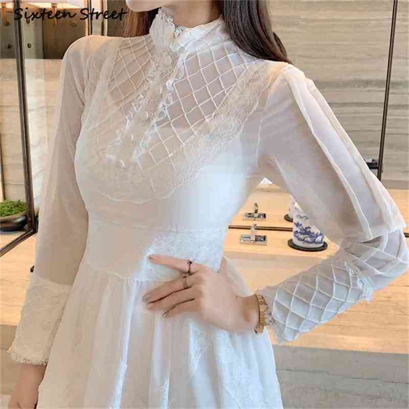 Vintage Style Dress Female O-neck White Lace Patchwork High Waist es Woman Vestido Elegant Party Clothing 210603, Gray
Vintage Style Dress Female O-neck White Lace Patchwork High Waist es Woman Vestido Elegant Party Clothing 210603, Gray