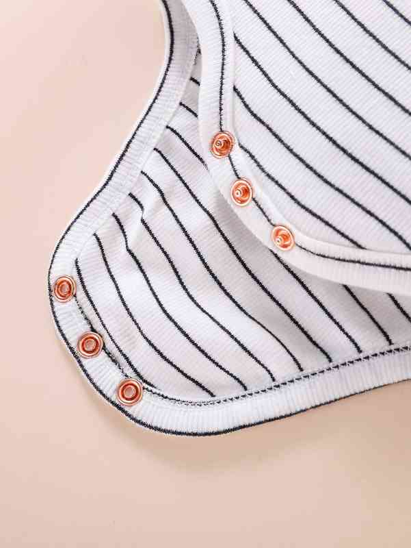Baby Striped Ruffle Trim Bodysuit & Leggings SHE