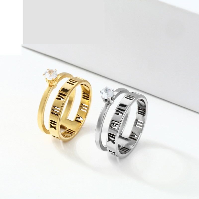 Victoria Hollowed Roman Numerals Engagement Wedding Diamond Ring Luxury Women Stainless Steel Jewelry
Victoria Hollowed Roman Numerals Engagement Wedding Diamond Ring Luxury Women Stainless Steel Jewelry