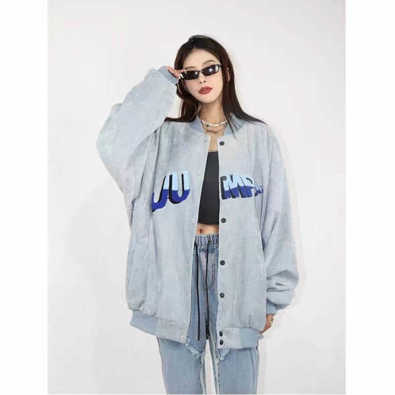 Men women's corduroy baseball uniform spring autumn retro oversize high street Harajuku towel embroidered stand collar jacket 210526, Gray
Men women's corduroy baseball uniform spring autumn retro oversize high street Harajuku towel embroidered stand collar jacket 210526, Gray
