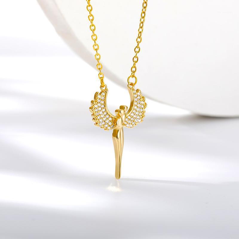 Chains RXSMll 2021 Fashion Angel Wing Zirconia Pendant Necklace For Women Party Wedding Jewelry Gift Gold Sliver Color
Chains RXSMll 2021 Fashion Angel Wing Zirconia Pendant Necklace For Women Party Wedding Jewelry Gift Gold Sliver Color