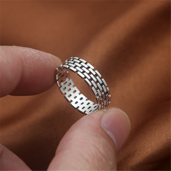 High quality 925 sterling silver braided band rings American Europe antique handmade designer punk Luxury jewelry accessories