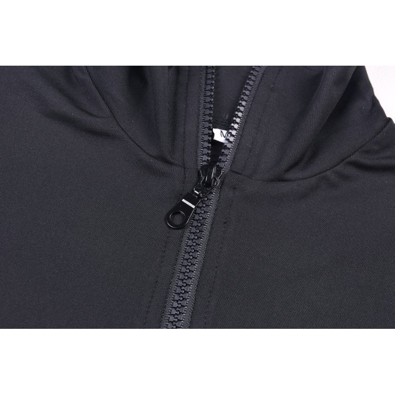 Black Long Sleeve Top Short Pant Leisure Suit Women Summer Two Piece Set Outdoor Track Suit Turndown Collar Sport Suit T200610