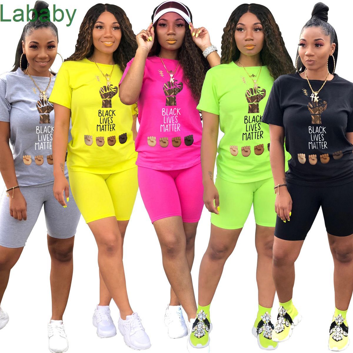 Women Tracksuits Fashion Leisure Sports Letters Printed Round Neck Short Sleeve Top T-shirt Shorts Two Piece Set Ladies New Outfits 2021, Yellow
Women Tracksuits Fashion Leisure Sports Letters Printed Round Neck Short Sleeve Top T-shirt Shorts Two Piece Set Ladies New Outfits 2021, Yellow