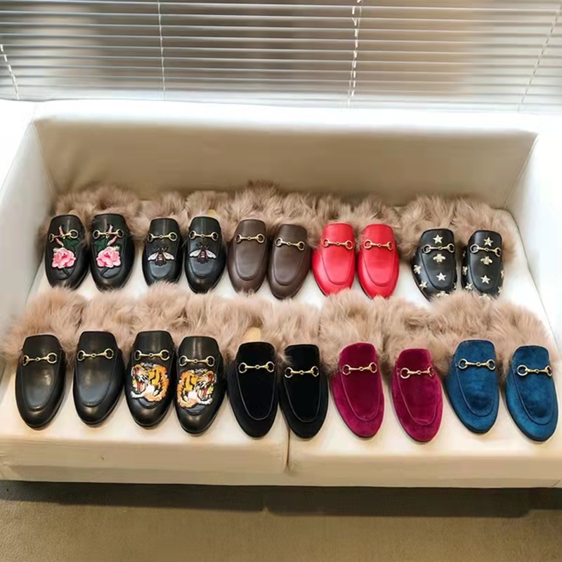 Women Princetown Loafers Autumn Winter Warm Wool Slippers Classic Metal Buckle Embroidery Sandals Men Leather Half Slipper Pattern Slides, 14
Women Princetown Loafers Autumn Winter Warm Wool Slippers Classic Metal Buckle Embroidery Sandals Men Leather Half Slipper Pattern Slides, 14