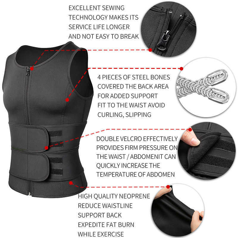Men Waist Trainer Sauna Vest Fitness Corset Abdomen Slimming Body Shaper Belly Reducing Shapewear Burn Fat Shirt Trimmer Belt, 4 bones black 1
Men Waist Trainer Sauna Vest Fitness Corset Abdomen Slimming Body Shaper Belly Reducing Shapewear Burn Fat Shirt Trimmer Belt, 4 bones black 1
