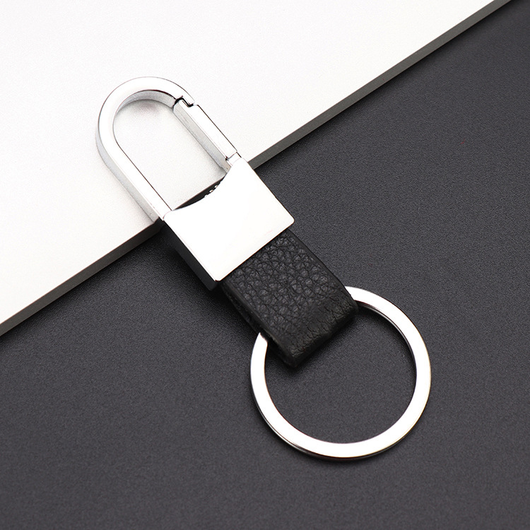 Fashion Design Business Men Silver Metal Key Chain Ring Black Leather Keychain with Free Gift
Fashion Design Business Men Silver Metal Key Chain Ring Black Leather Keychain with Free Gift