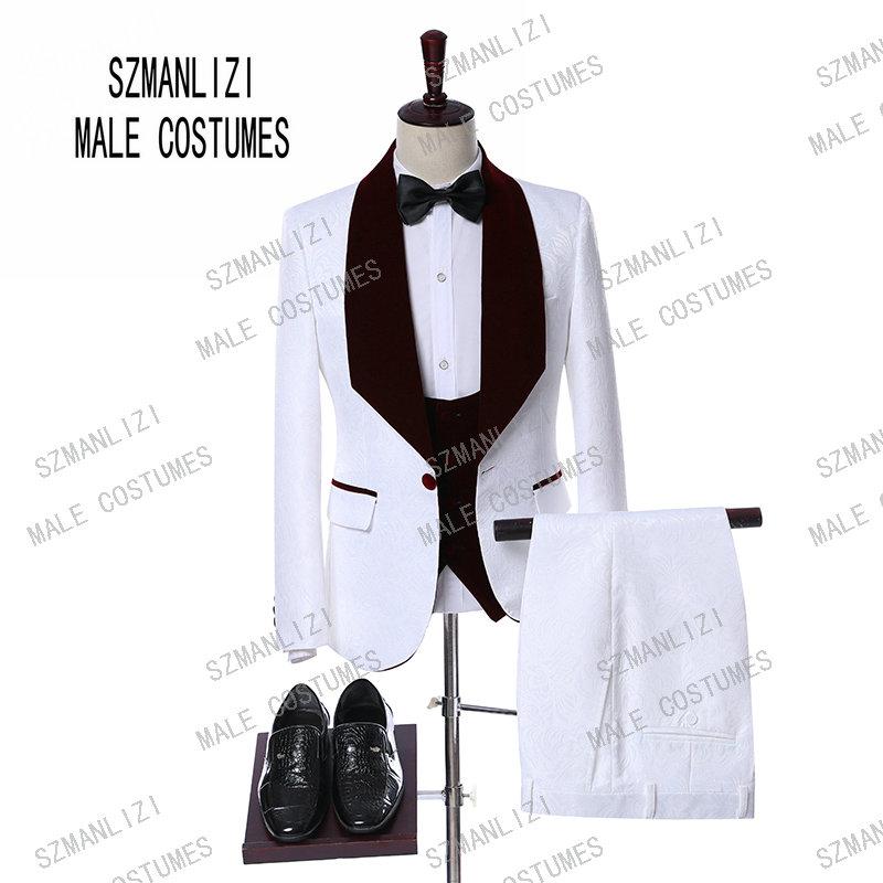 Men's Suits & Blazers Men Wedding 2021 Elegant Real 3 Pieces Slim Fit Groomsmen Velvet Lapel White Paisley Groom Party Mens Tuxedo, As picture
Men's Suits & Blazers Men Wedding 2021 Elegant Real 3 Pieces Slim Fit Groomsmen Velvet Lapel White Paisley Groom Party Mens Tuxedo, As picture