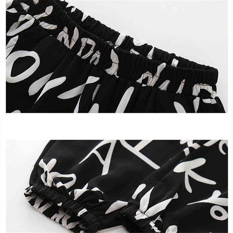 Pants For Girls Casual Style Girl Anti-Mosquito Kids Fashion Letters Ankle Trousers 5 7 9 10 11 13 14Years Teenage Clothes 211103