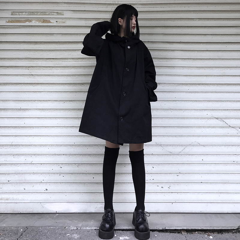 Women's Fashion Gothic Punk Hoodie Women's Jacket Jacket Long Sweatshirt Long Section 201112