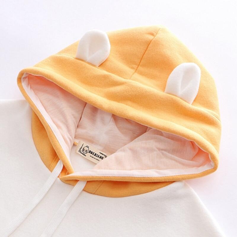 YUPINCIAGA embroidery hit color Sweatshirts Women hamster Hooded Warm Pullovers With Horns Harajuku Hooded Girls Teens Hoodies 201217