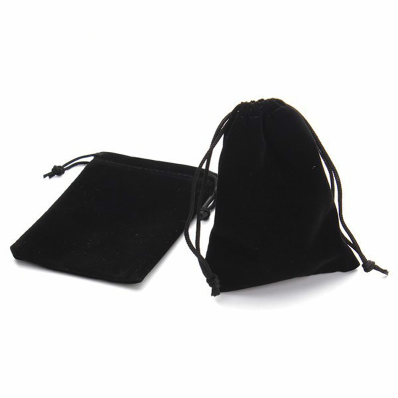 100 Pcs 5cm*7cm,7cm*9cm Black Cloth Pouches Wedding Favor Velvet Cloth Bags with Drawstring Jewelry Gift Bags for Party, Jewelry, Festival
