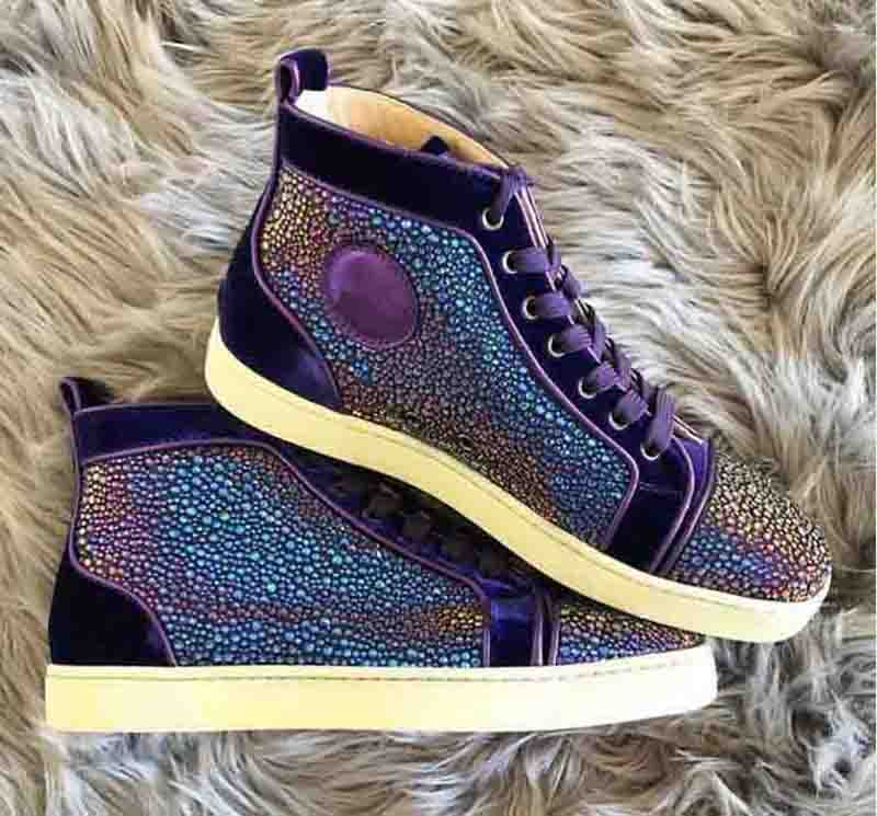 Luxury design Women strass casual shoes red bottoms sneaker rhinestone Orlato Flat Calfskin Leather lace up high tops trainers with box, 112
Luxury design Women strass casual shoes red bottoms sneaker rhinestone Orlato Flat Calfskin Leather lace up high tops trainers with box, 112