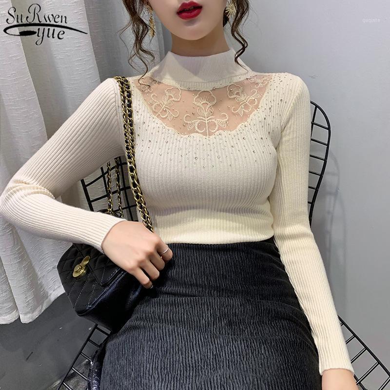 Women's Sweaters 2021 Autumn And Winter Knitwear Solid Long Sleeve Bottoming Shirts Women Half-turtleneck Lace Hollow Pullover 11565, Purple
Women's Sweaters 2021 Autumn And Winter Knitwear Solid Long Sleeve Bottoming Shirts Women Half-turtleneck Lace Hollow Pullover 11565, Purple