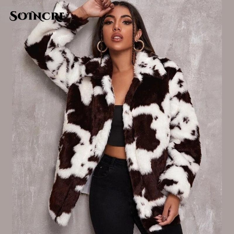 Women's Fur & Faux Fashion Winter Cow Pattern Black White Jacket Women 2021 Furry High Street Middle Length Loose Coats Hip Hop Casual
Women's Fur & Faux Fashion Winter Cow Pattern Black White Jacket Women 2021 Furry High Street Middle Length Loose Coats Hip Hop Casual