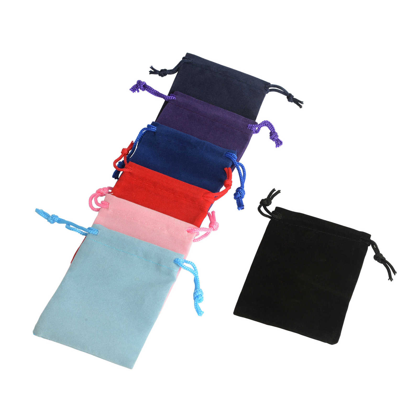 100Pcs 5x7cm Velvet Drawstring Pouch Bag Jewelry Christmas Wedding Gift s Pouches Packaging sachet bonbon zakjes 211013