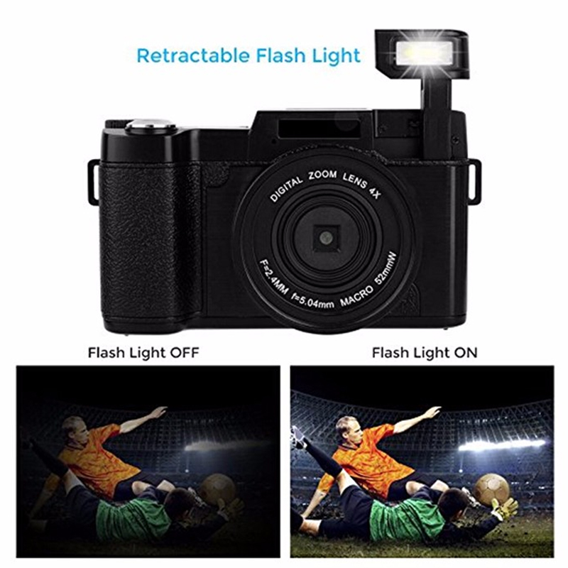 24MP HD Half-DSLR Professional Digital Camera w/4x Telephoto Fisheye Wide Angle Lens Camera Macro HD Video Camera