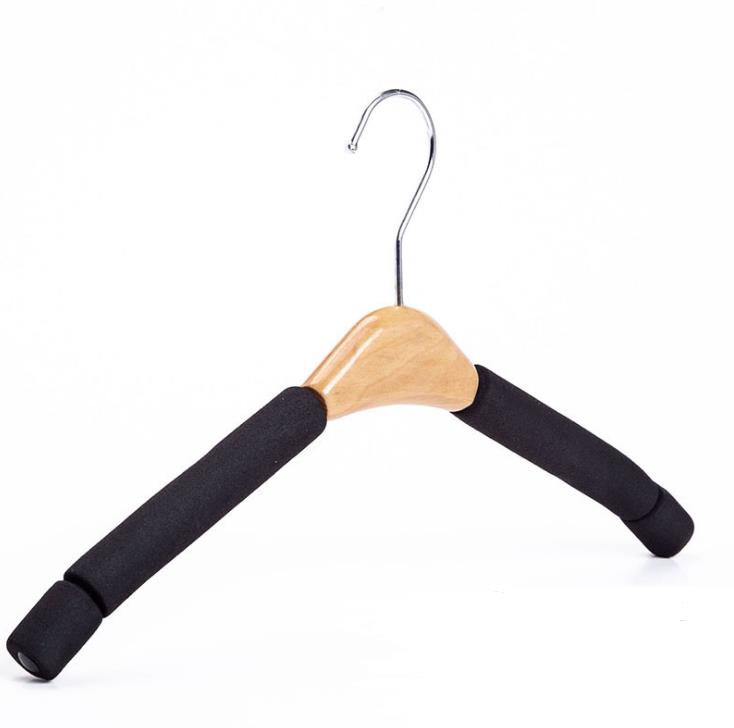 50Pcs Solid Wood Hangers Trousers Coat Clothes Hanger for Suit Sponge Padded Coats Shirts Cloth Holders GGA5031 Free shipping