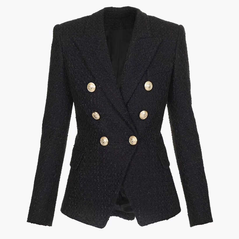 HIGH QUALITY est Fashion Designer Blazer Women's Double Breasted Lion Buttons Tweed Jacket 210526, Beige
HIGH QUALITY est Fashion Designer Blazer Women's Double Breasted Lion Buttons Tweed Jacket 210526, Beige