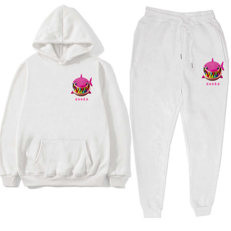 New Rapper 6ix9ine Gooba Rainbow Hoodie Men's Autumn Winter Women's Hip Hop Sports Suit Fashion Sweatshirt+Pant Large Size X0909