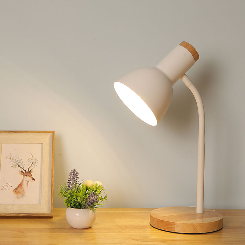 Elegant Nordic Solid Wood LED Desk Lamp - Perfect Read-Friendly Lighting Solution for Living Spaces
