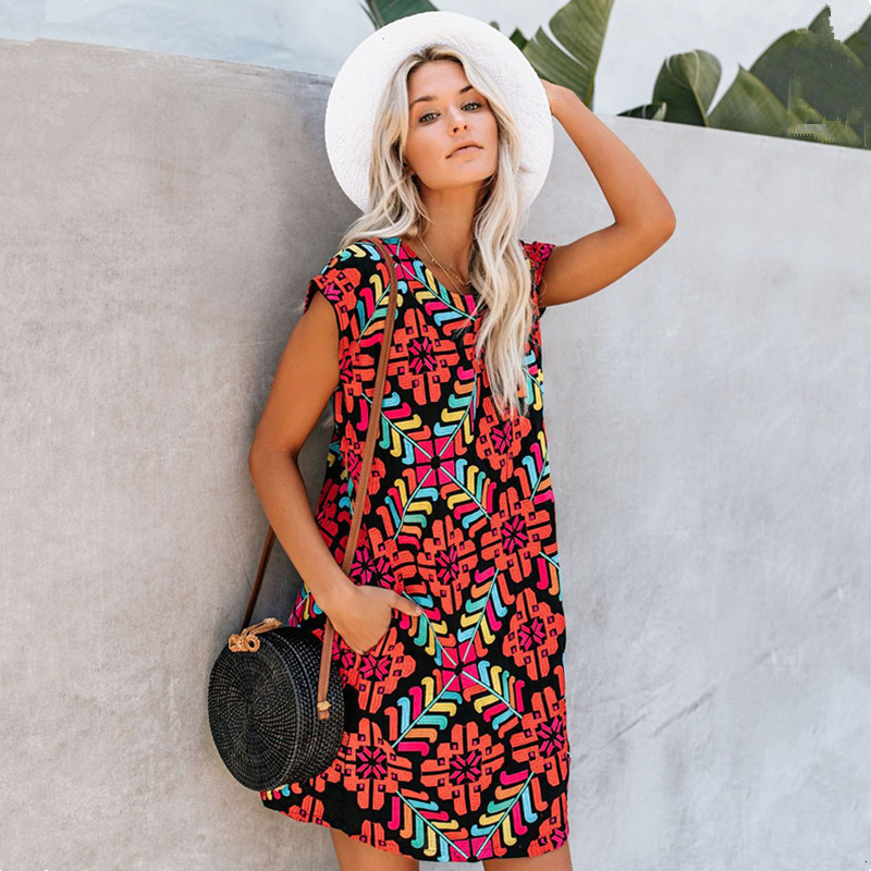 New Boho for Women Summer 2021 Casual O-neck Vacation Ladies Es Fashion Pocket Geometric Print Bohemia Mini Iu7z, Red
New Boho for Women Summer 2021 Casual O-neck Vacation Ladies Es Fashion Pocket Geometric Print Bohemia Mini Iu7z, Red