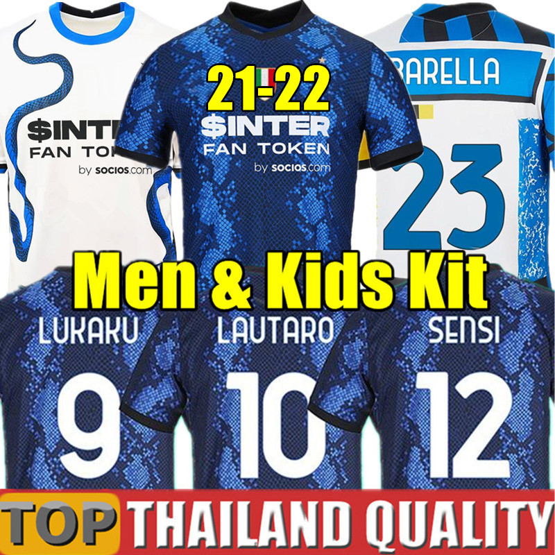 21 22 INTER soccer jerseys LUKAKU MILAN VIDAL BARELLA LAUTARO ERIKSEN SENSI BASTONI football shirt set 2021 2022 Men Kids kit 4th fourth uniform, 21/22 away + sponsor + patch - men
21 22 INTER soccer jerseys LUKAKU MILAN VIDAL BARELLA LAUTARO ERIKSEN SENSI BASTONI football shirt set 2021 2022 Men Kids kit 4th fourth uniform, 21/22 away + sponsor + patch - men