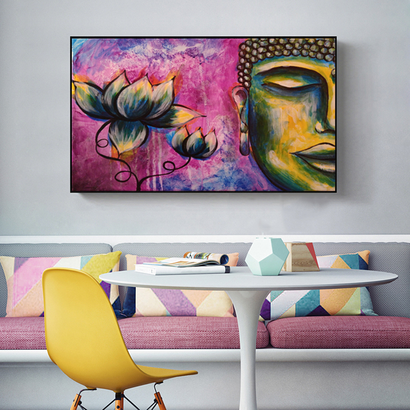Buddha Canvas Painting Lotus Pictures Abstract Posters And Prints Wall Art For Living Room Home Decoration NO FRAME