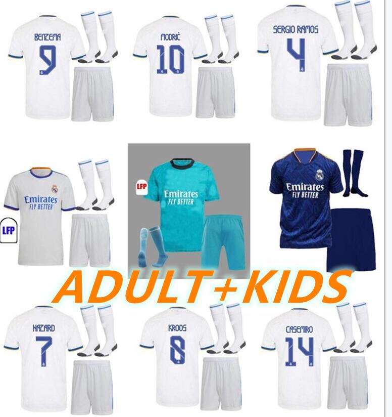 Mens + Kids Kit with socks soccer jerseys 2021 2022 Real Madrid boys suit football shirts child 21 22 home away third BENZEMA HAZARD SERGIO
Mens + Kids Kit with socks soccer jerseys 2021 2022 Real Madrid boys suit football shirts child 21 22 home away third BENZEMA HAZARD SERGIO
