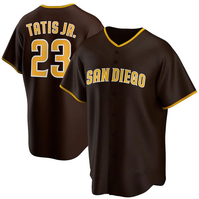 Men's San Diego Padres 23 Fernando Tatis Jr. Jersey Tan Alternate Replica Player Baseball Jerseys 2021, Blue;black
Men's San Diego Padres 23 Fernando Tatis Jr. Jersey Tan Alternate Replica Player Baseball Jerseys 2021, Blue;black