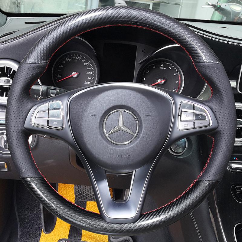 Steering Wheel Covers Sew DIY Leather Carbon Fiber Cover For C200L E300L GLC260 C180L E200L GLA CLA Accessories
Steering Wheel Covers Sew DIY Leather Carbon Fiber Cover For C200L E300L GLC260 C180L E200L GLA CLA Accessories