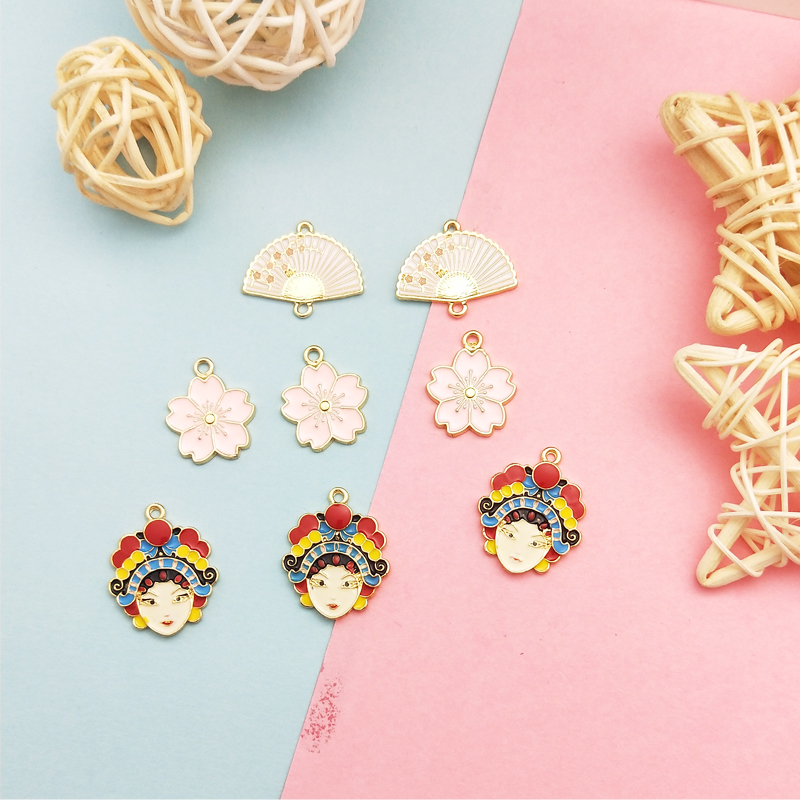 10pcs Peking Opera Flower Enamel Charms Pendant Fan Connector DIY Dangle For Earring Bracelet Jewelry Making Handmade
10pcs Peking Opera Flower Enamel Charms Pendant Fan Connector DIY Dangle For Earring Bracelet Jewelry Making Handmade