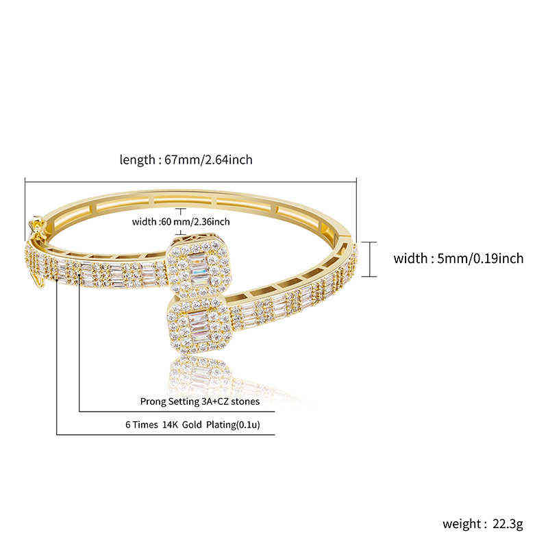 TOPGRILLZ Personality 5mm Bracelet High Quality Iced Out Micro Pave Cubic Zirconia Hip Hop Fashion Jewelry Gift For Women 220117