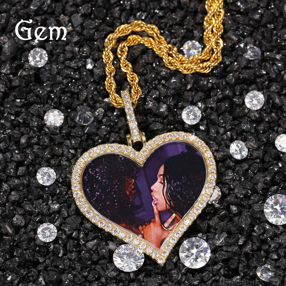 Hiphop personalized love Photo Pendant Necklace copper zircon DIY creative hip hop jewelry necklace
Hiphop personalized love Photo Pendant Necklace copper zircon DIY creative hip hop jewelry necklace