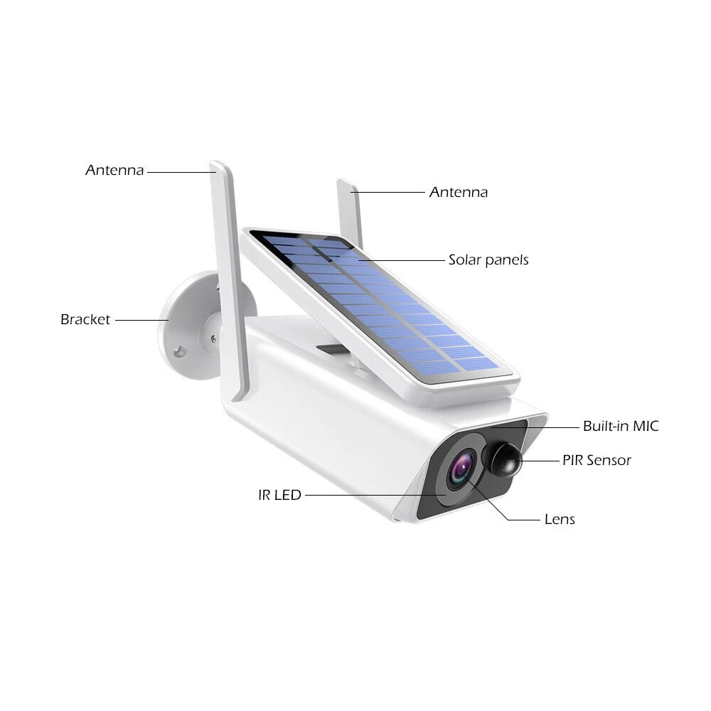 Wireless Battery Solar Surveillance Camera Waterproof Outdoor PTZ Remote Control Low Power Infrared Night Vision