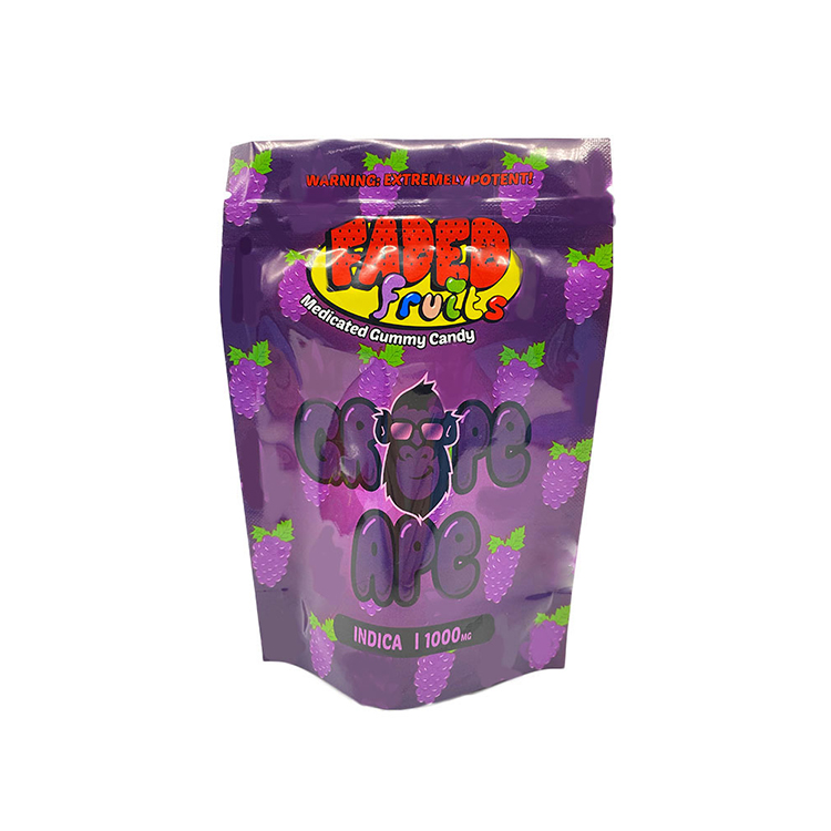Faded fruits packaging bags sativa 1000mg package gummies california gummy candy grape ape flavor mylar plastic bag
Faded fruits packaging bags sativa 1000mg package gummies california gummy candy grape ape flavor mylar plastic bag