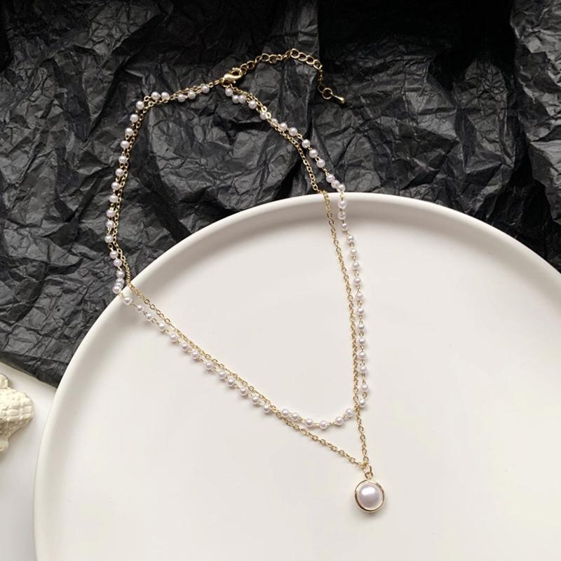 Chokers Spring/Summer Style Simple Necklace Small Individual Design Double-layer Pearl Lady Sweet Clavicle Chain
Chokers Spring/Summer Style Simple Necklace Small Individual Design Double-layer Pearl Lady Sweet Clavicle Chain