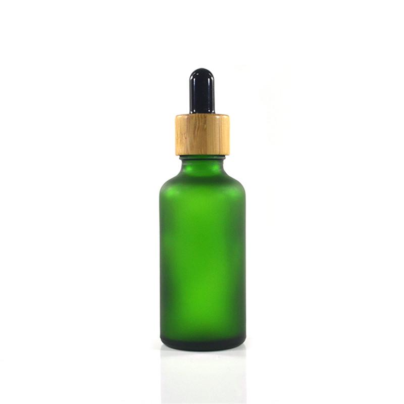 100pcs 30ml frosted amber glass bottle with bamboo cap with paper tube packaging scale dropper