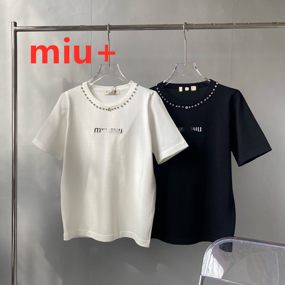 Luxury design + summer neckline Rhinestone letter printing knitting straight tube short sleeve round neck Pullover women' T-shirt, Black
Luxury design + summer neckline Rhinestone letter printing knitting straight tube short sleeve round neck Pullover women' T-shirt, Black