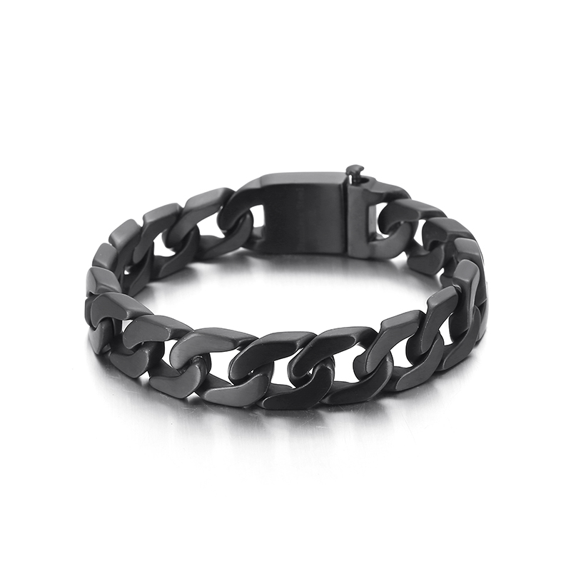 Choose style Boys Men's Bracelet Stainless Steel Vacuum Plating Black Bracelet Hip Hop Trendy Titanium Steel Bracelet Bangle