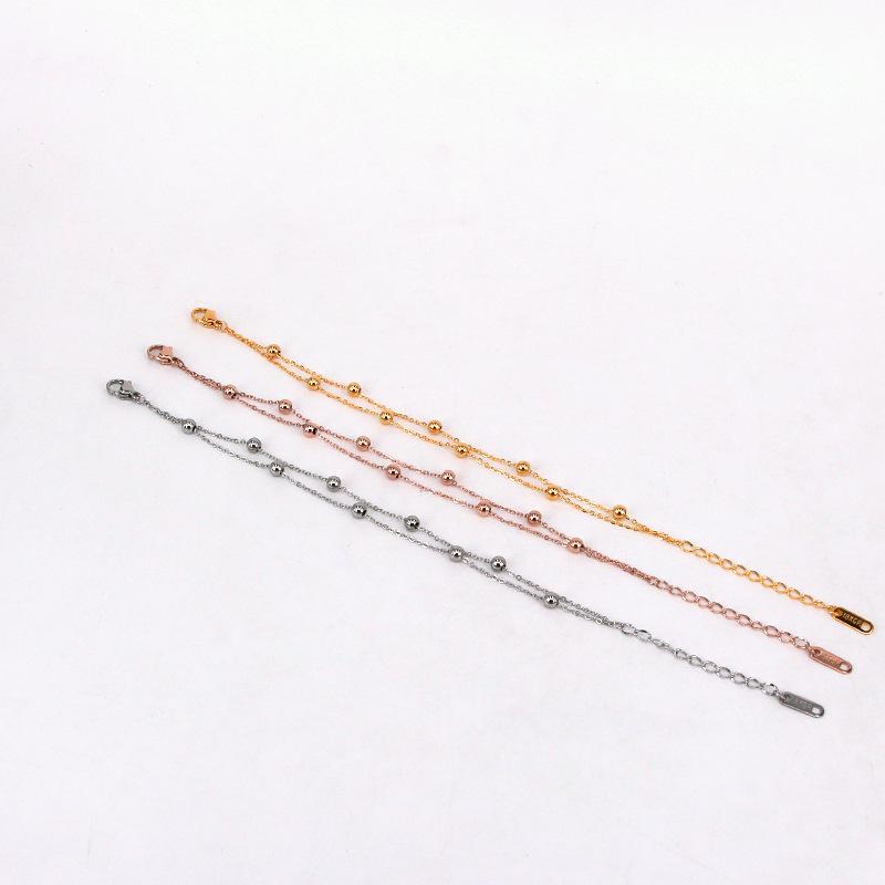 Charm Bracelets Stainless Steel Double-deck Small Ball Bead Chain Bangle Rose Gold Color Woman Party Xmas Gift
Charm Bracelets Stainless Steel Double-deck Small Ball Bead Chain Bangle Rose Gold Color Woman Party Xmas Gift